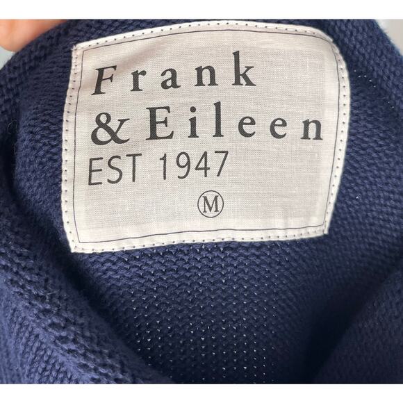 FRANK & EILEEN Sz M Medium Monterey Pullover Sweater Navy Stripe - Picture 3 of 10
